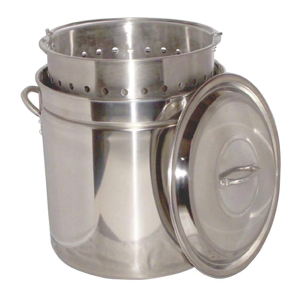 82 Quart Stainless Steel Pot with Steam Rim for Cooking