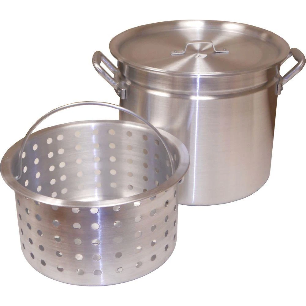 Steamer Pot with Basket, Aluminum, 60-Qt.