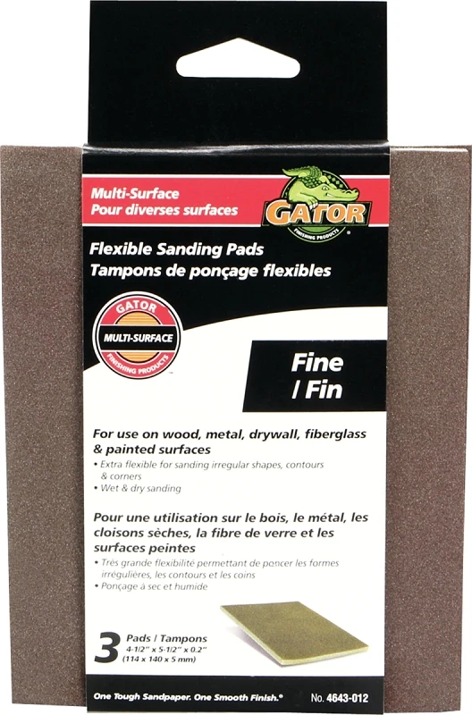 Premium Sanding Pad, 180-Grit, 4.5 x 5.5-In., 3-Pk.