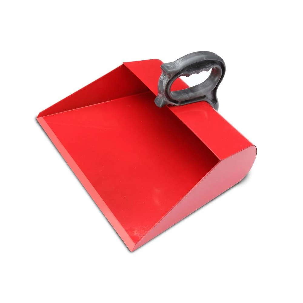 Heavy-duty Steel Shop Dust Pan, 14-inch With Ergonomic Handle