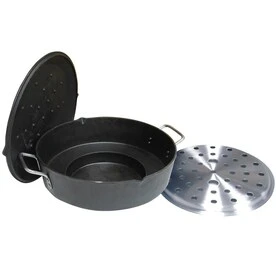 9-quart Cast Iron Multi-purpose Dutch Oven With Lid And Steamer Plate