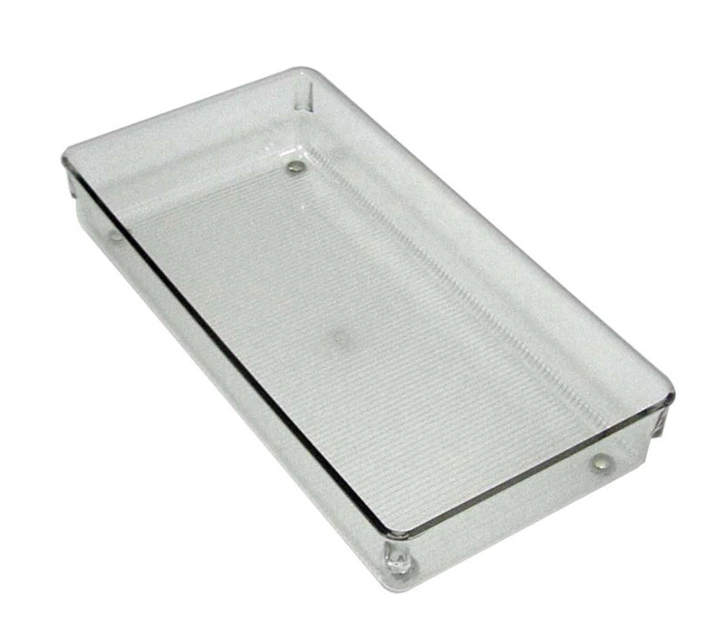 Linus Drawer Organizer Clear and Chrome Plastic 6 Inch by 12 Inch by 2 Inch