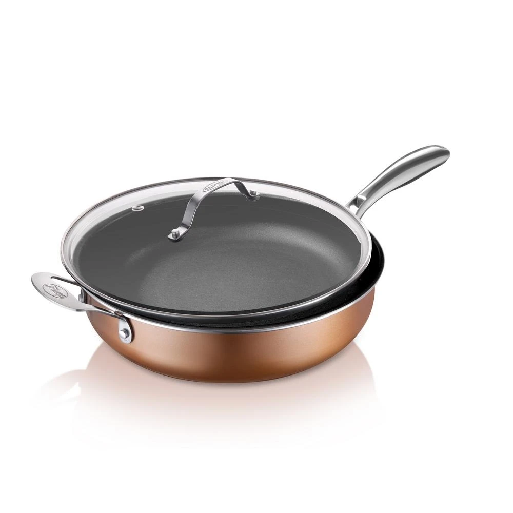 Jumbo Cooker with Lid, Cast Texture Finish, 5.5 Quart Capacity