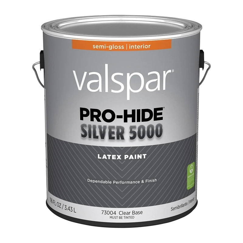 Pro-hide Silver 5000 Latex Semi-gloss Interior Wall Paint, Clear Base, 1 Gallon