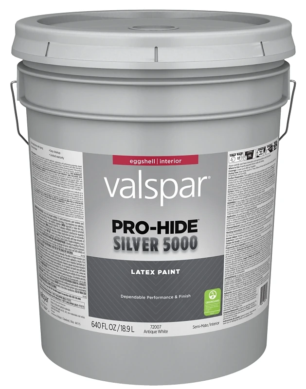 Pro-hide Silver 5000 Latex Eggshell Interior Wall Paint, Antique White, 5 Gallon