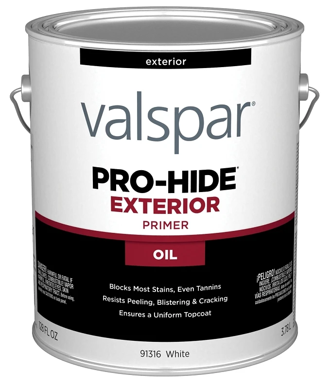 Pro-hide Exterior Oil Based Primer, White, 1 Gallon - Stain Blocking Formula