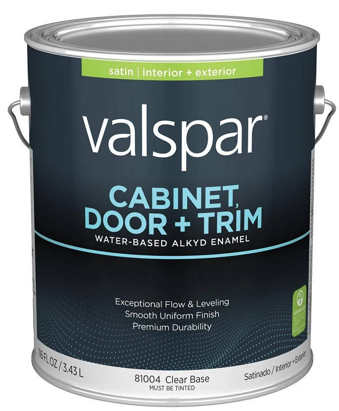 Cabinet Door & Trim Waterborne Alkyd Satin Enamel, Clear Base, 1 Gallon
