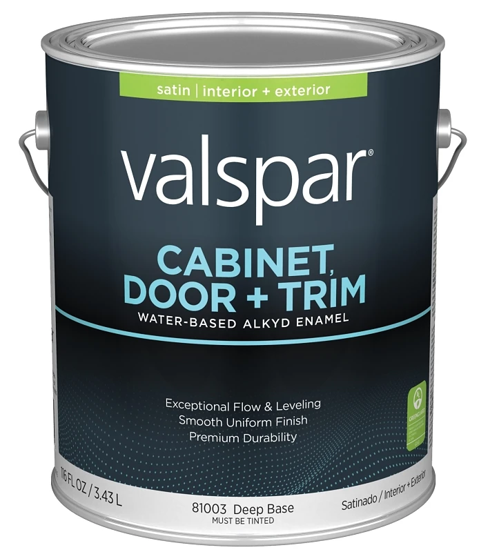 Cabinet Door & Trim Waterborne Alkyd Satin Enamel, Deep Base, 1 Gallon