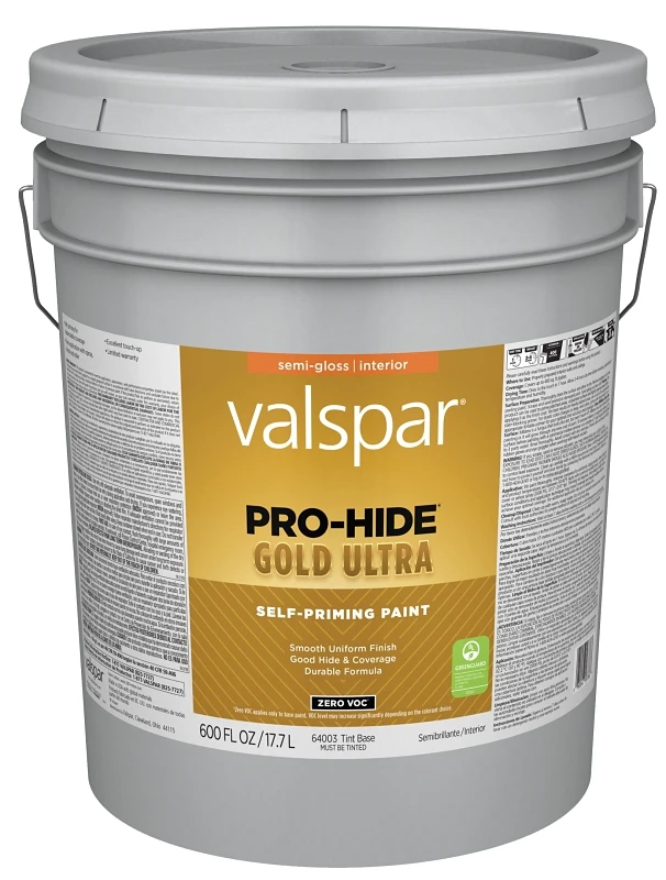 Pro-hide Gold Ultra Zero Voc Semi-gloss Interior Wall Paint, Tint Base 5 Gallon