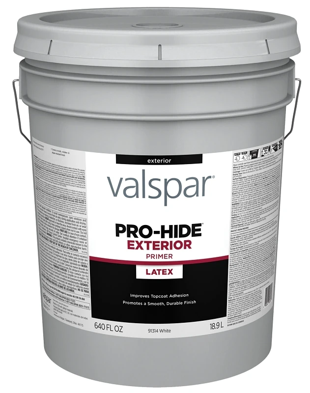 Pro-hide White Exterior Primer, 5 Gallon Container, Acrylic Latex