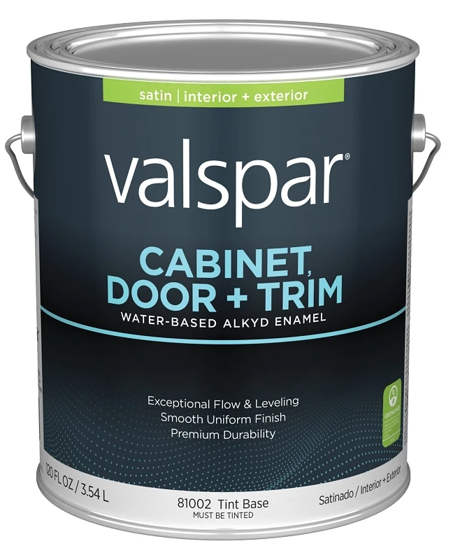 Cabinet, Door & Trim Waterborne Alkyd Satin Enamel, Tint Base, 1 Gallon