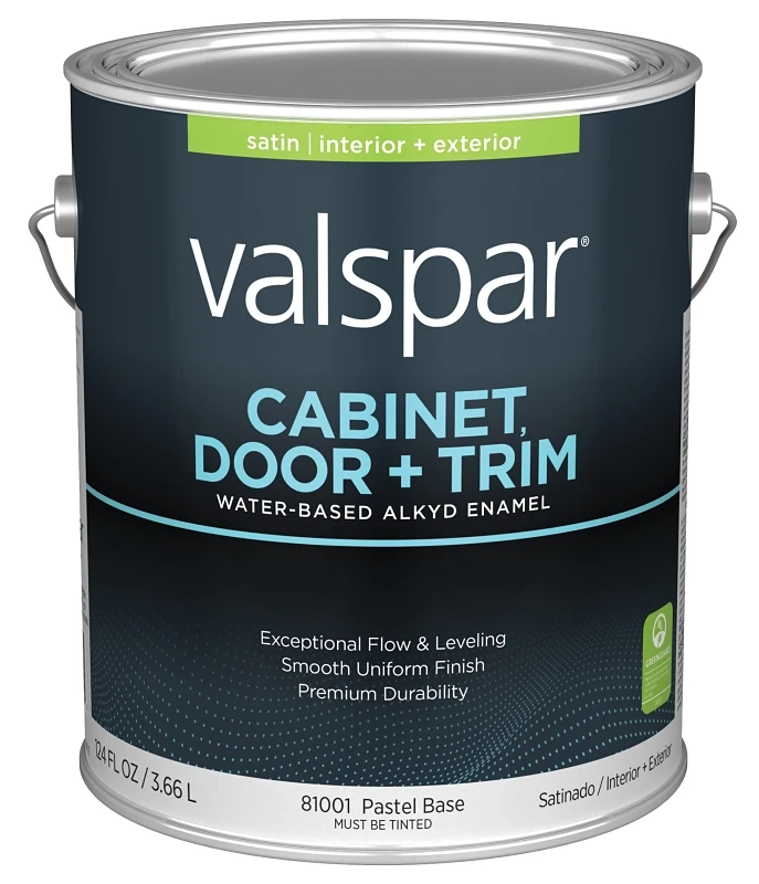 Cabinet Door & Trim Waterborne Alkyd Satin Enamel, Pastel Base, 1 Gallon