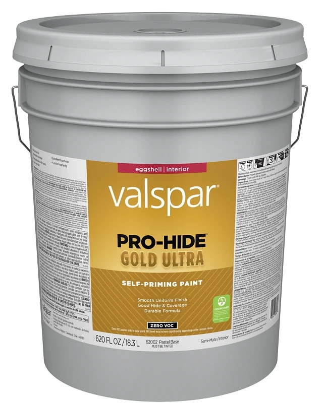 Pro-hide Gold Ultra Zero Voc Latex Eggshell Interior Wall Paint, Pastel Base, 5 Gallon