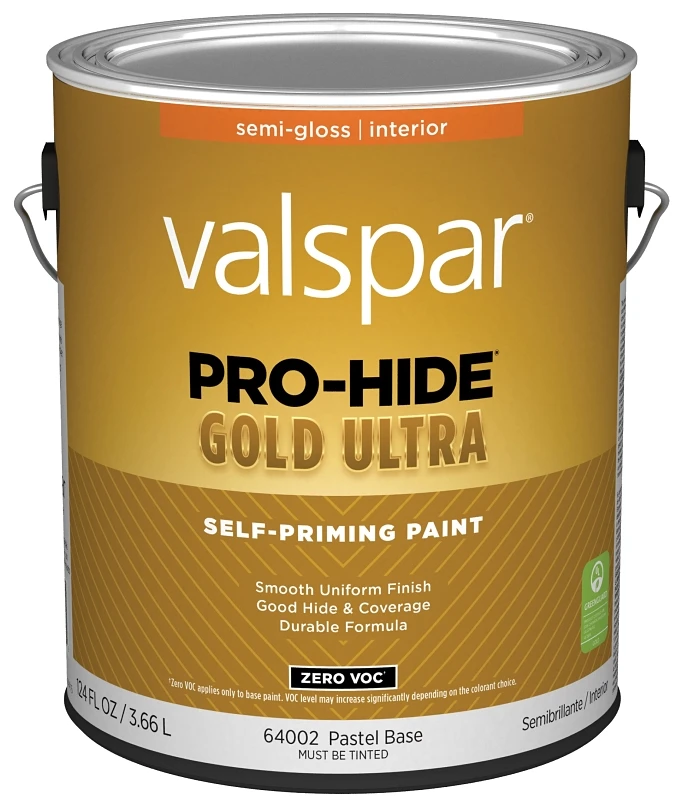Pro-hide Gold Ultra Zero Voc Latex Semi-gloss Interior Wall Paint, Pastel Base, 1 Gallon