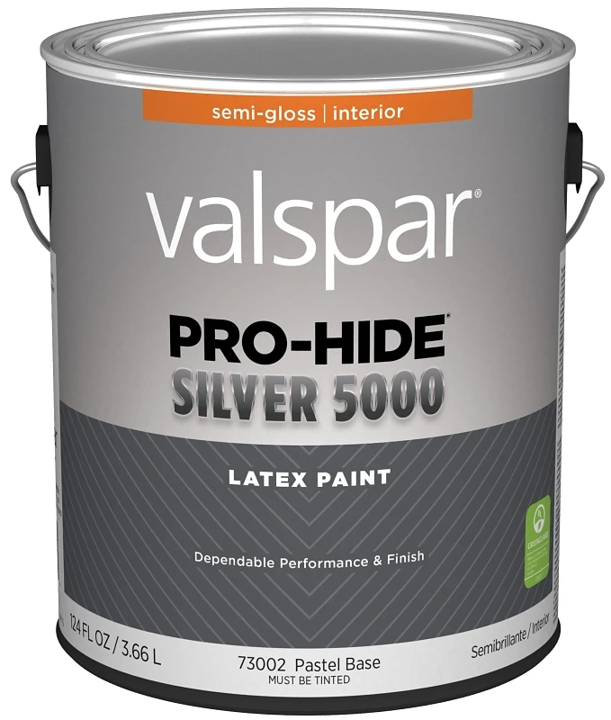 Pro-hide Silver 5000 Latex Semi-gloss Interior Wall Paint, Pastel Base, 1 Gallon