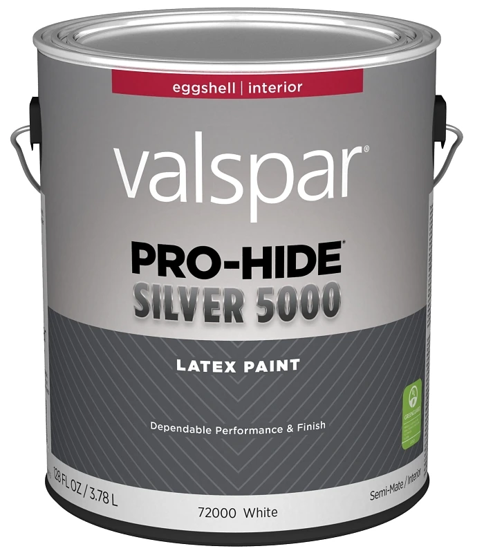 Pro-hide Silver 5000 Latex Eggshell Interior Wall Paint, Bright White Base, 1 Gallon