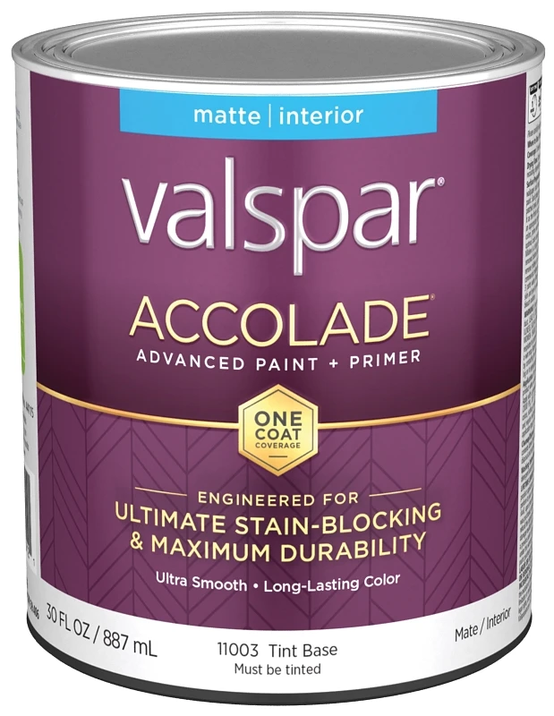 Super Premium 100% Acrylic Paint & Primer Matte Interior Wall Paint, Tint Base, 1 Quart