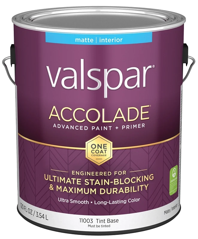 Accolade Super Premium 100% Acrylic Paint & Primer Matte Interior Wall Paint, Tint Base, 1 Gallon
