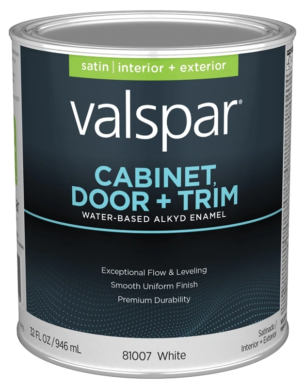 Cabinet, Door, & Trim Waterborne Alkyd Satin Enamel, White Base, 1 Gallon