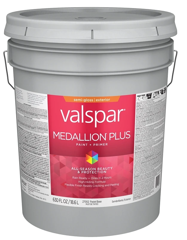 Medallion Plus Premium Semi-gloss Exterior Paint & Primer, Pastel Base, 5 Gallon