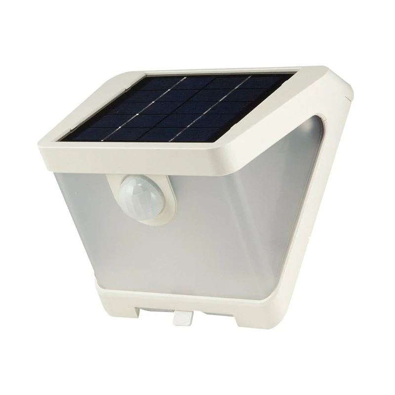 Solar Led Security Wedge Light, Motion Activated, 500 Lumens, White Finish