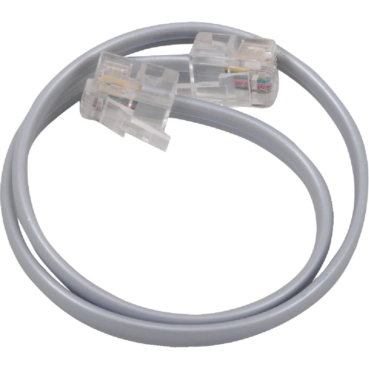 Silver Phone Line Cord, 12 Inch Length