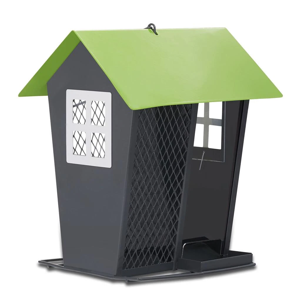 Dual Compartment Wild Bird Feeder with Two Separate Feeding Areas for Multiple Bird Species