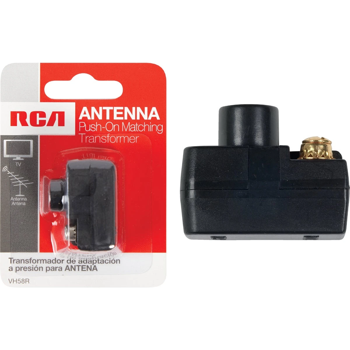 Push-on Transformer Vh58r For 300 Ohm To 75 Ohm Coaxial Connection