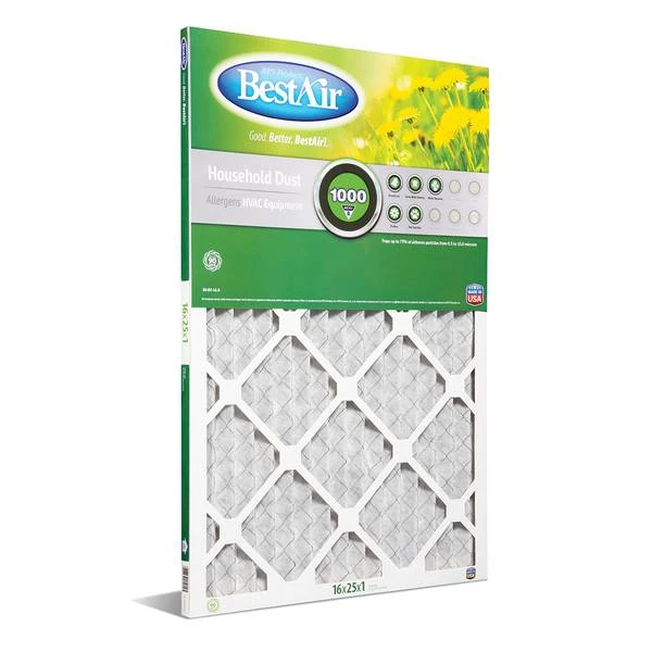 Pleated Air Filter, Merv 8, 16" X 25" X 1" - 90 Days