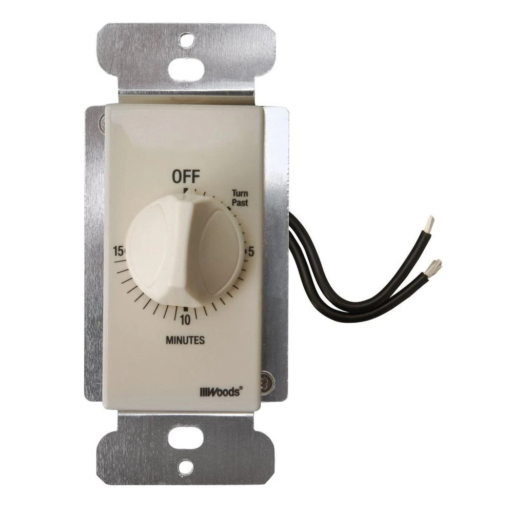 In-Wall 15-Minute Countdown Timer Switch Almond Finish