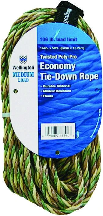 1/4-inch X 50-foot Camouflage Polypropylene Rope - Durable And Versatile