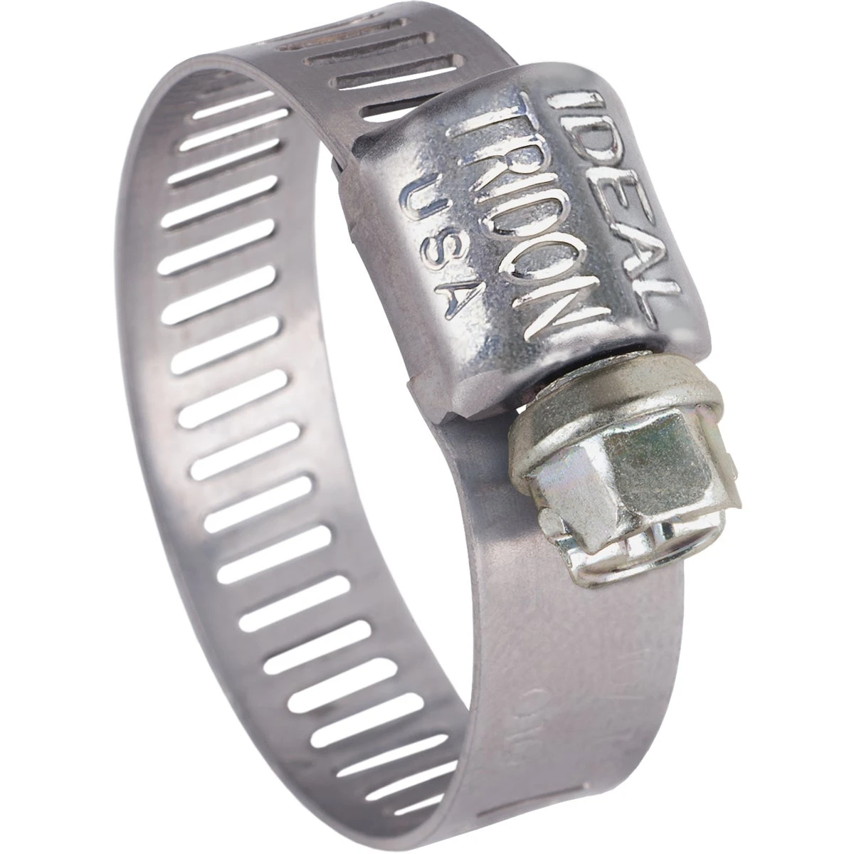 Ideal 5/16 In. - 7/8 In. Stainless Steel Micro-gear Hose Clamp With Zinc-plated Carbon Steel Screw