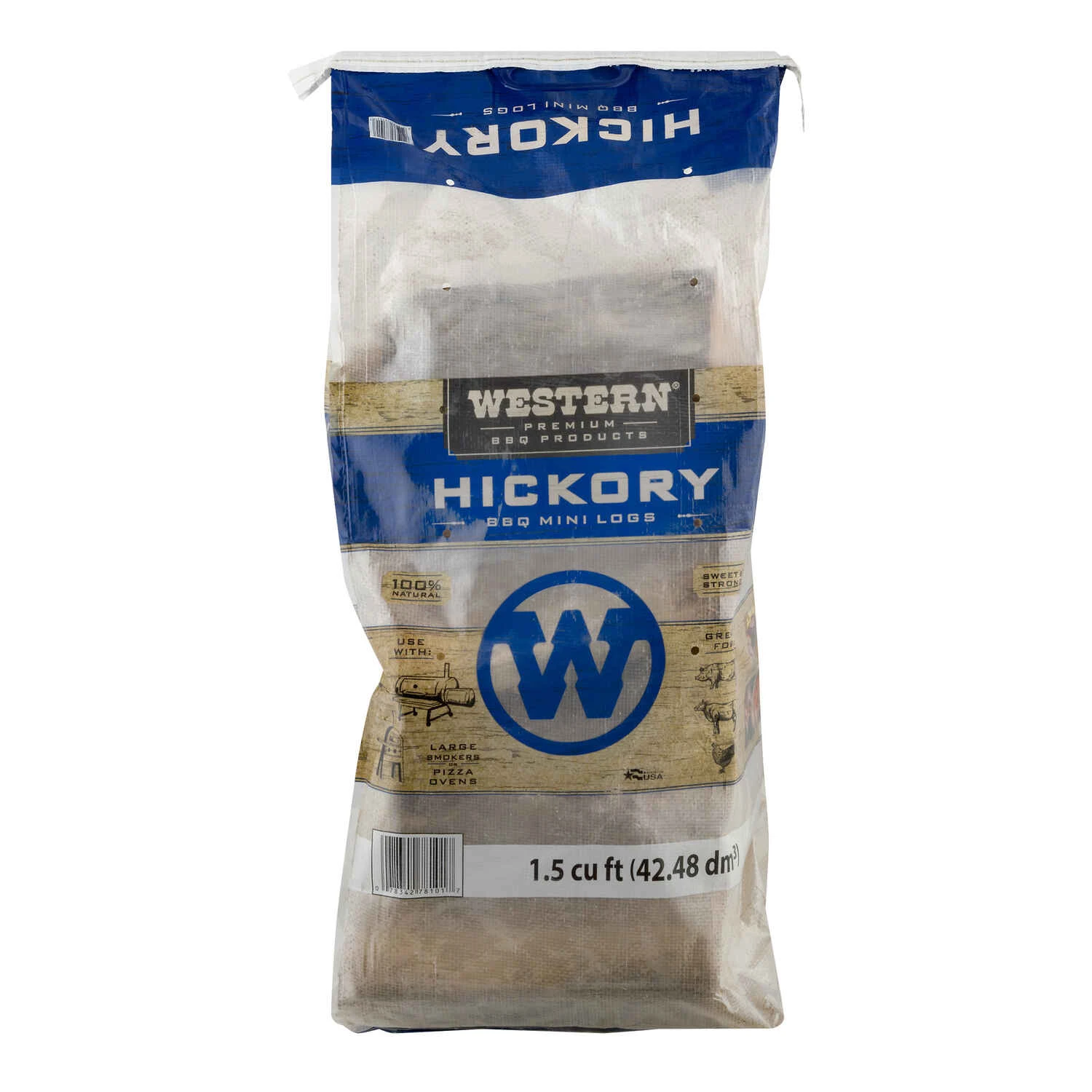 Hickory Grill Mini Logs, 1.5 Cubic Feet, Natural Hardwood Fuel