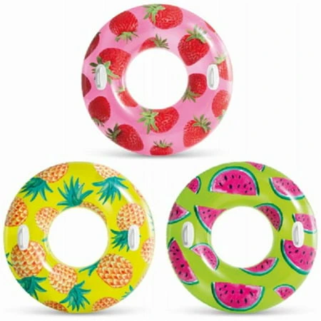 Floating Swim Tubes with Assorted Fruit Graphics, 42 Inch Diameter