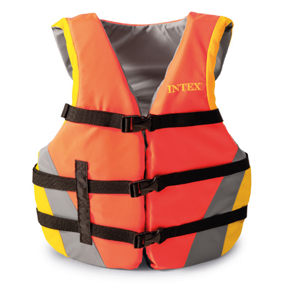 Adult Life Vest For Adults, Nylon & Poly Foam Construction, Fits 30" To 52" Chest