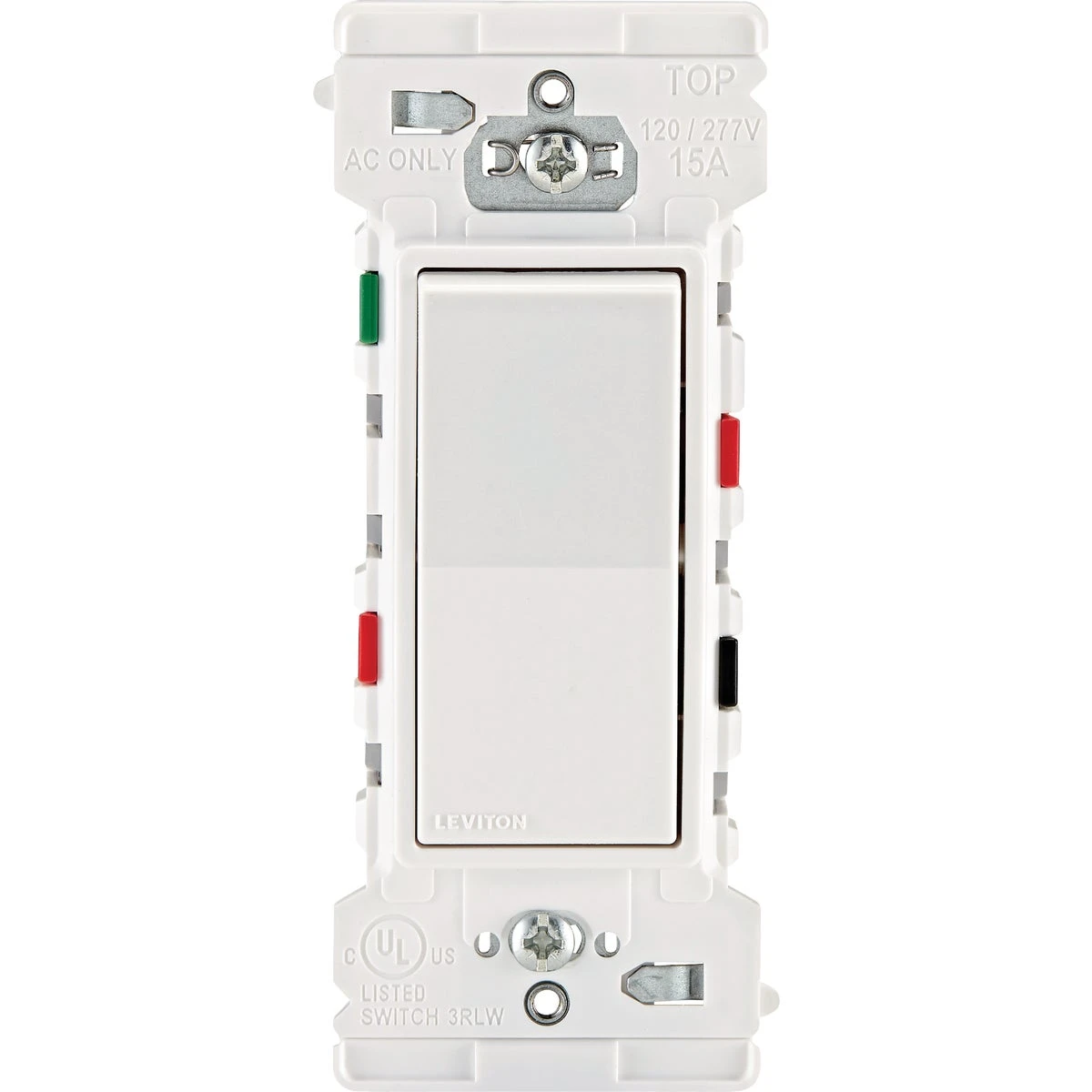 Leviton Decora Edge 15 amps 3-Way Rocker Switch White 1 pk