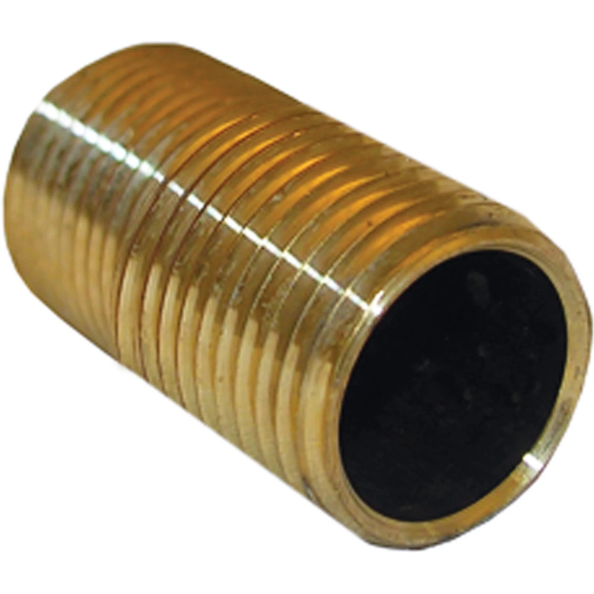 Brass Pipe Fitting Nipple Lead Free 1/2 Inch Male Pipe Thread by 1-1/8 Inch Close