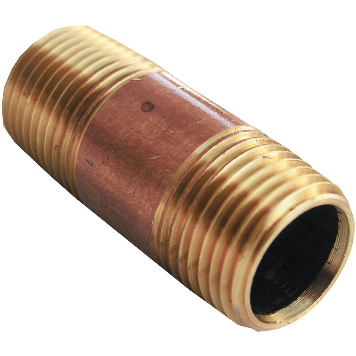 Lead Free Brass Pipe Fitting Nipple, 1/2 Inch Male Pipe Thread by 2 Inch Length