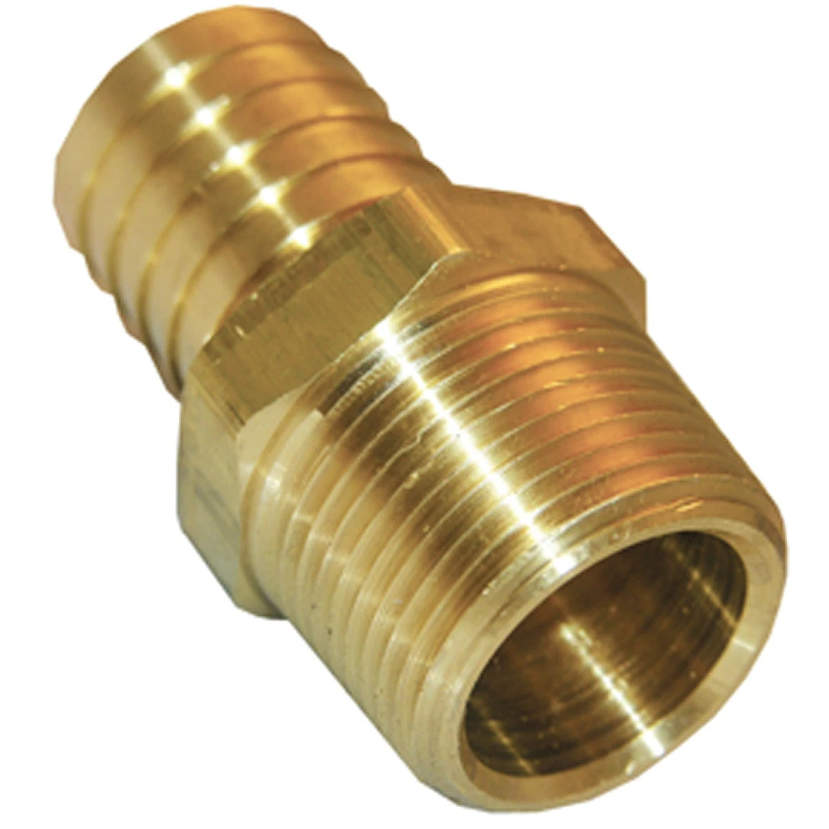 Brass Hose Barb Adapter Pipe Fitting, 1/2 Inch Male Pipe Thread by 3/8 Inch Hose Barb