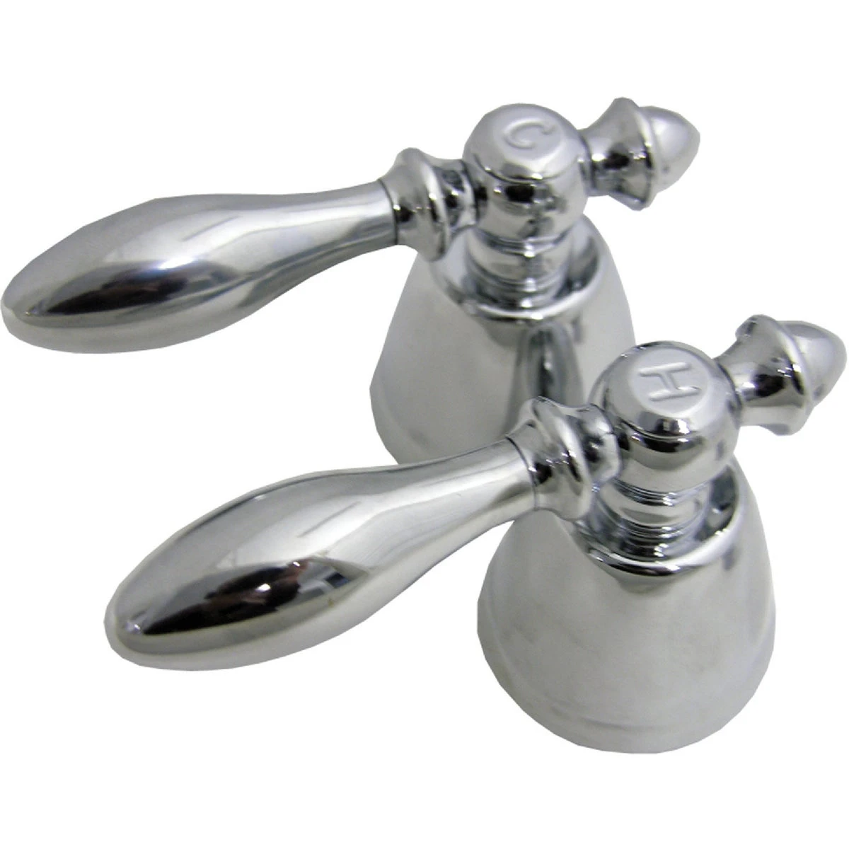 Universal Chrome Lever Handles for Hot and Cold Water Faucets Pair