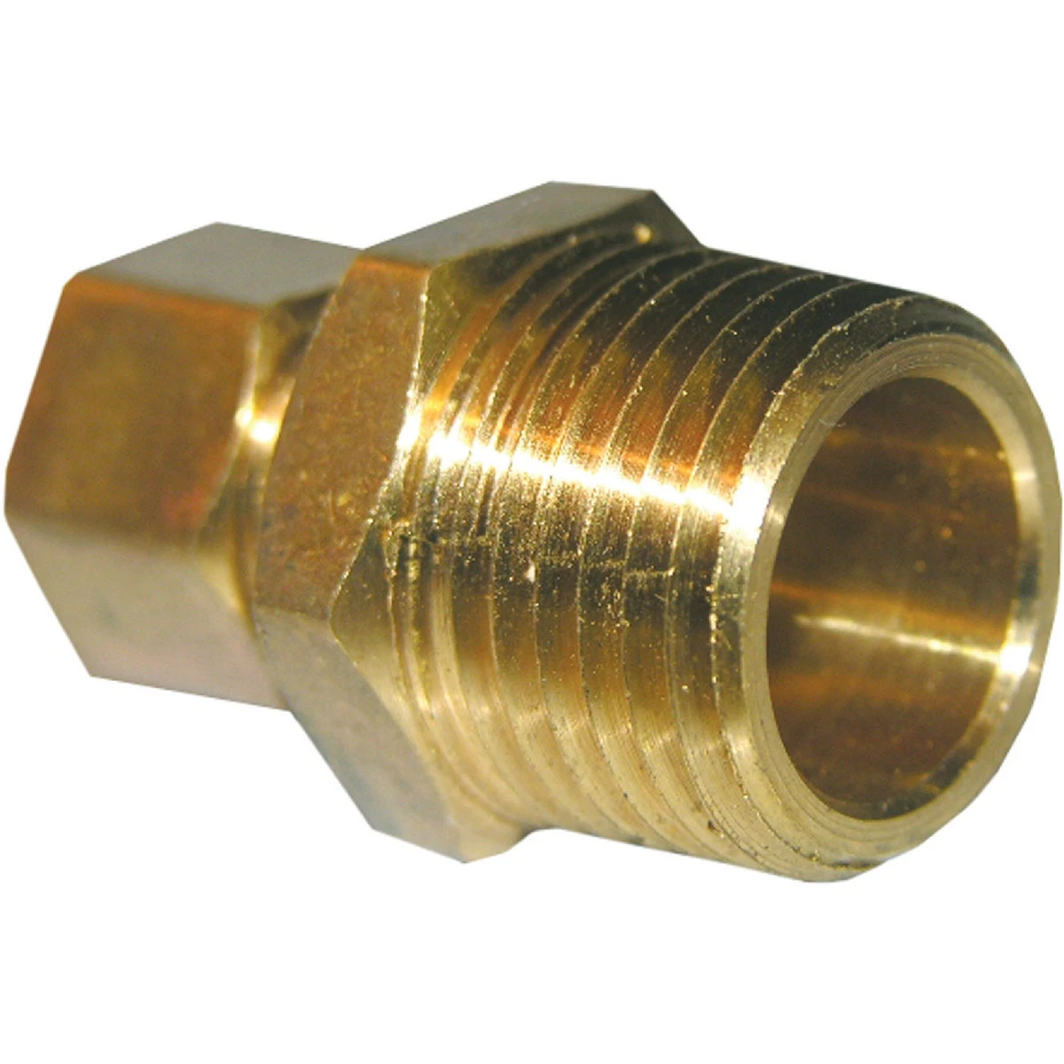 Brass Compression Adapter, Male, 3/8 Inch by 1/2 Inch