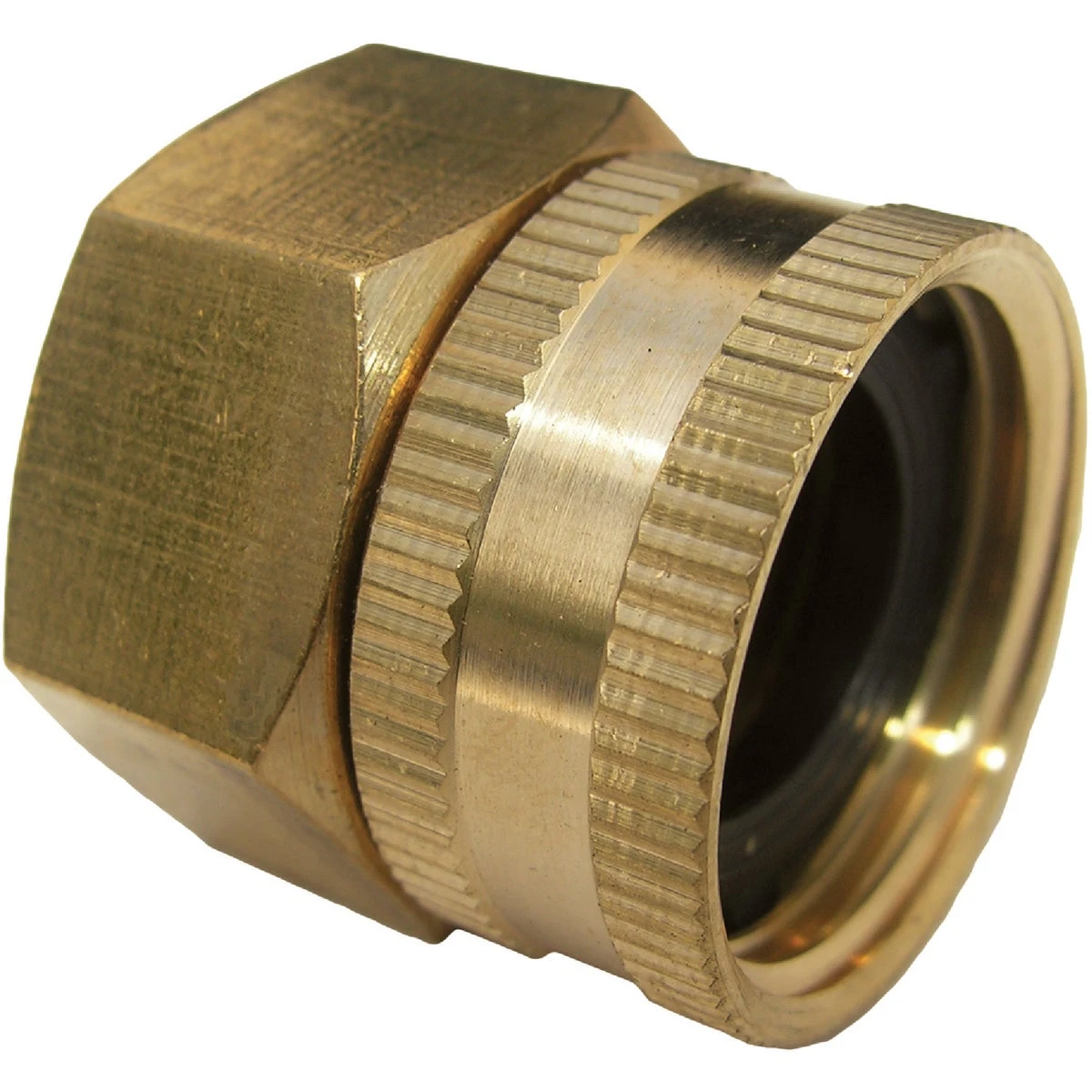 Garden Hose Brass Adapter, 3/4 Inch Female Garden Hose Thread by 3/4 Inch Female Pipe Thread