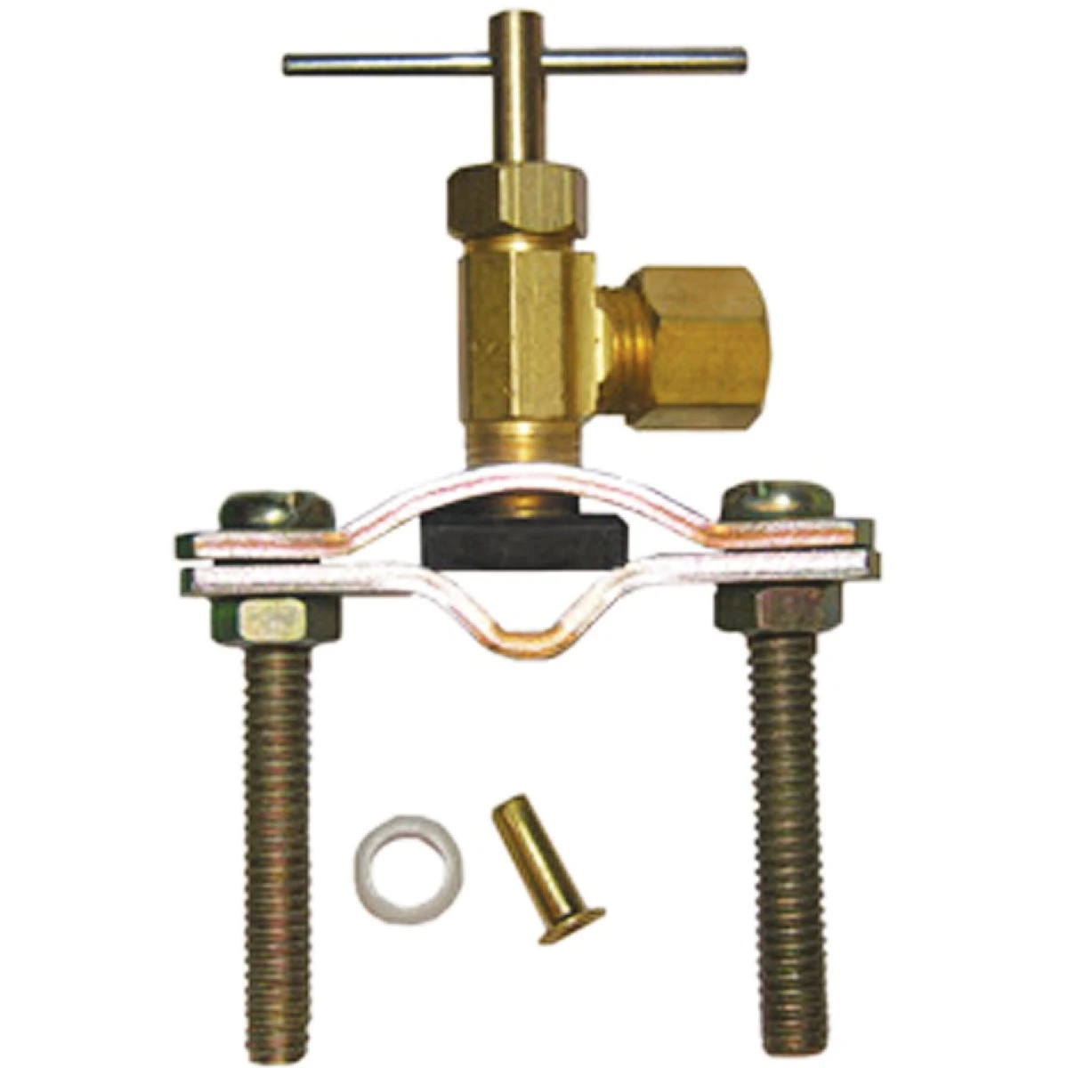 Brass Self Tapping Saddle Needle Valve Pipe Fitting with 1/4 Inch Compression Outlet
