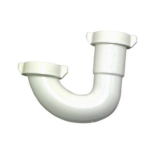White Plastic Lavatory and Kitchen Drain Bend, Fits 1-1/4 Inch or 1-1/2 Inch Pipes