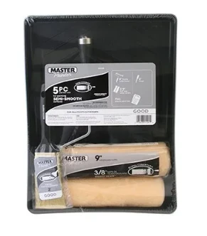 5-piece Paint Tray Set With Roller Covers And Brush