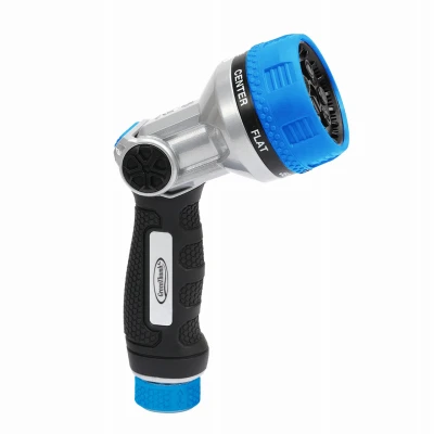 Heavy Duty 7-pattern Hose Nozzle With Thumb Control And Metal Body