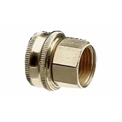 Brass Threaded Pipe To Hose Connector, Double Female Swivel 1/2 Npt X 3/4 Nh