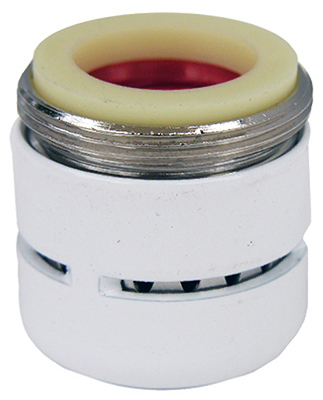 Dual Thread Faucet Aerator White 15/16 Male Pipe Thread by 55/64 Inch Female Pipe Thread with 27 Threads