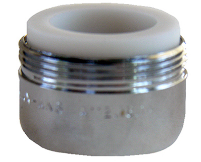Dual Thread Faucet Aerator Chrome Finish 15/16 Inch Male Pipe Thread by 55/64 Inch by 27 Female Pipe Thread