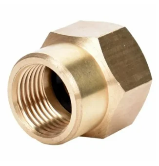 Brass Threaded Pipe To Hose Connector, Double Female 1/2 Npt X 3/4 In. Nh
